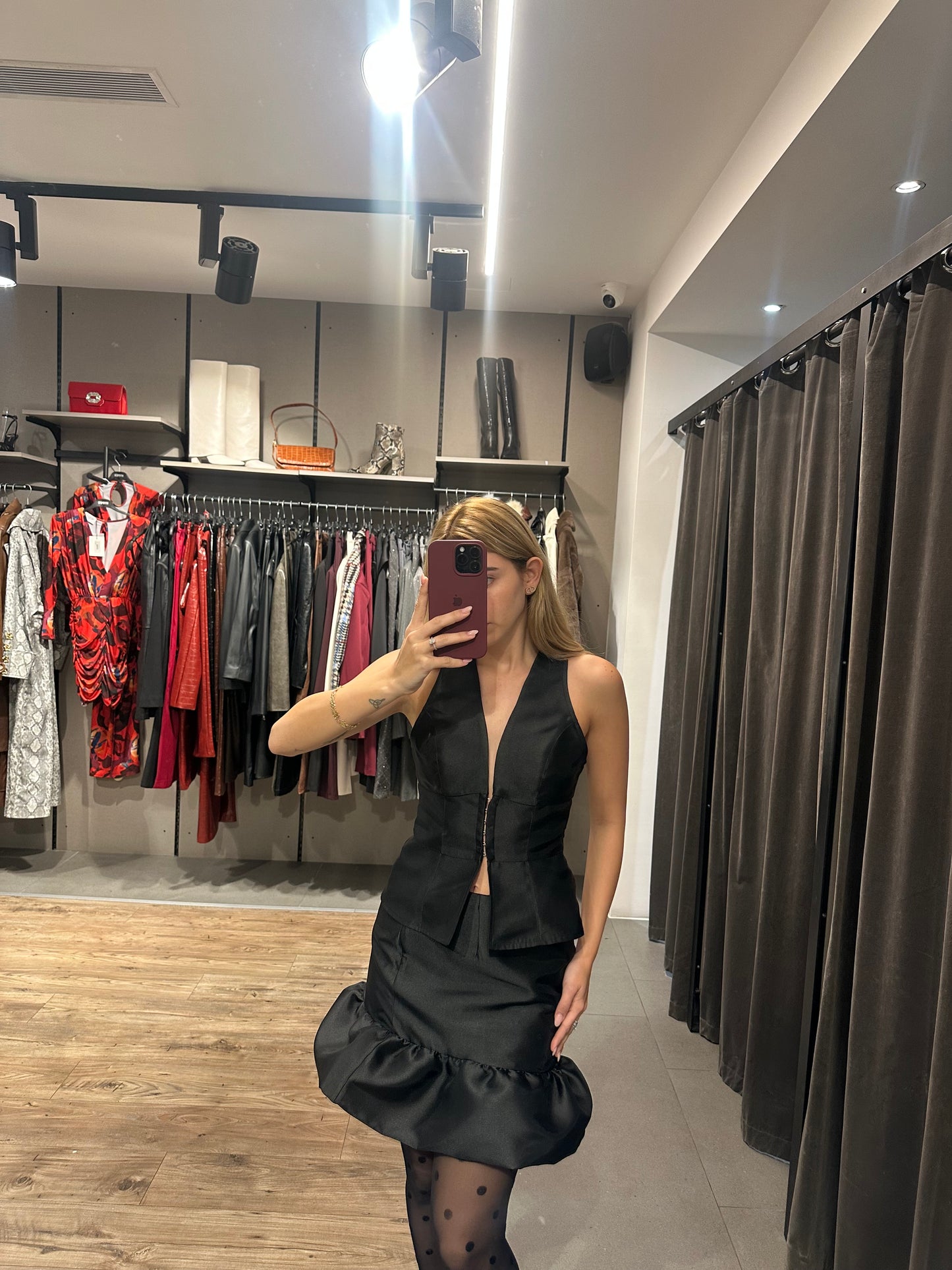 GIORGIA PANAGIOTOU “NAOMI TAFETTA SKIRT”