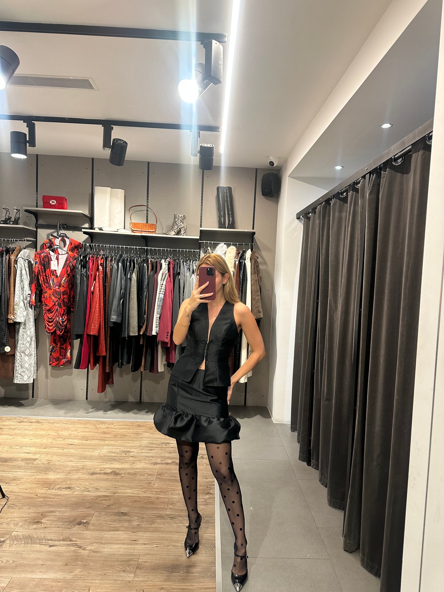GIORGIA PANAGIOTOU “NAOMI TAFETTA SKIRT”